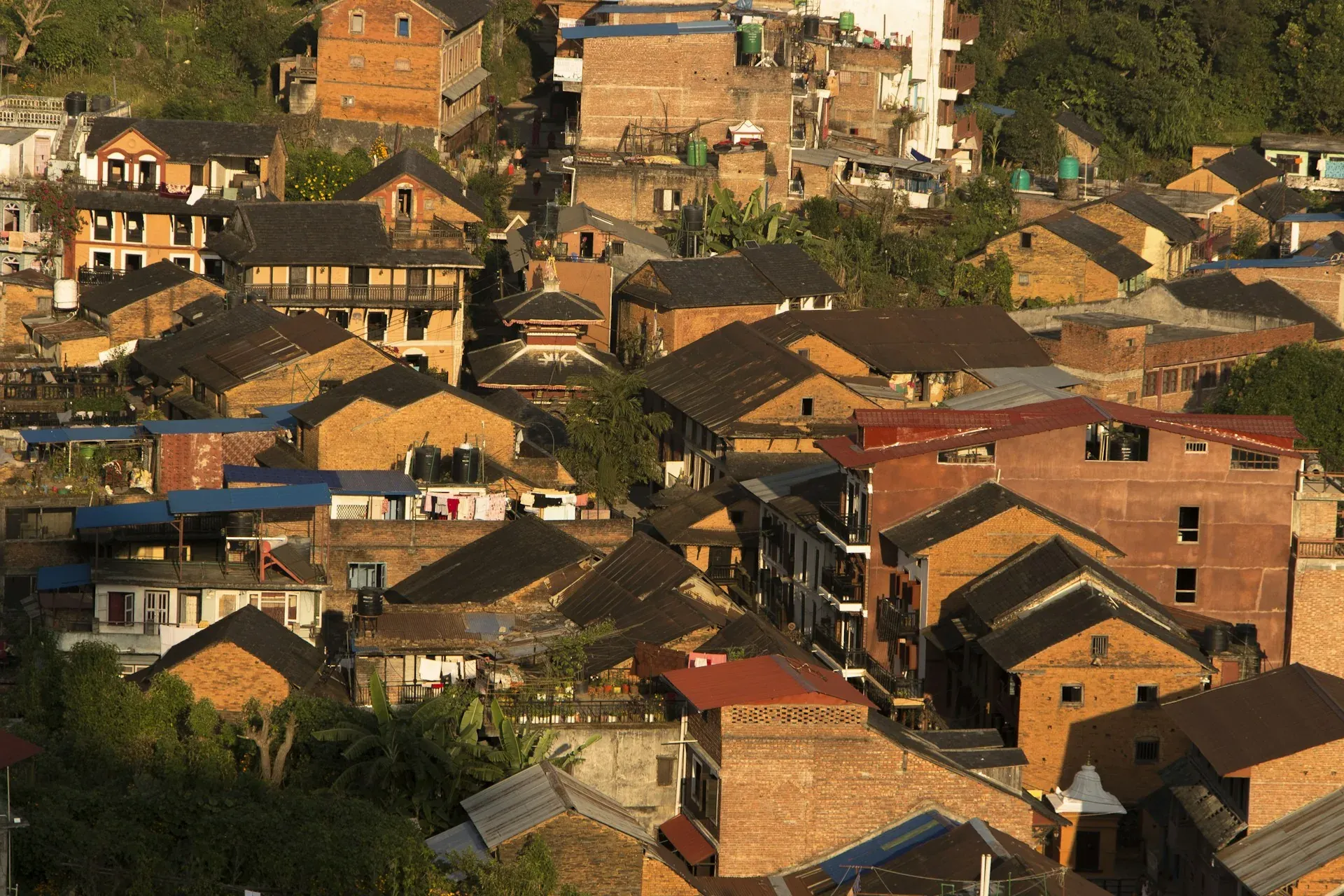 Bandipur hilltop town with Himalayan backdrop