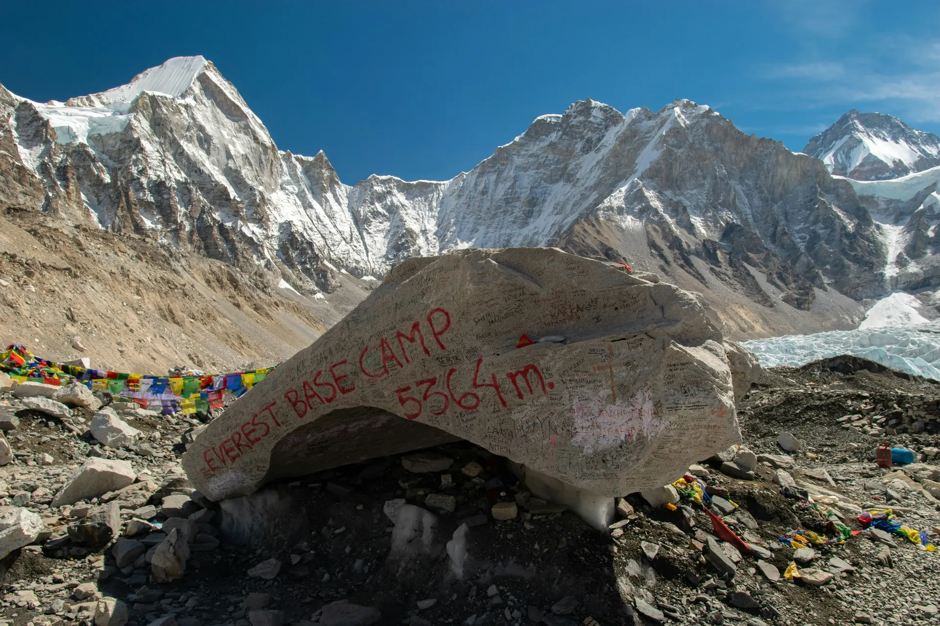 Everest Base Camp sign at 5,364m